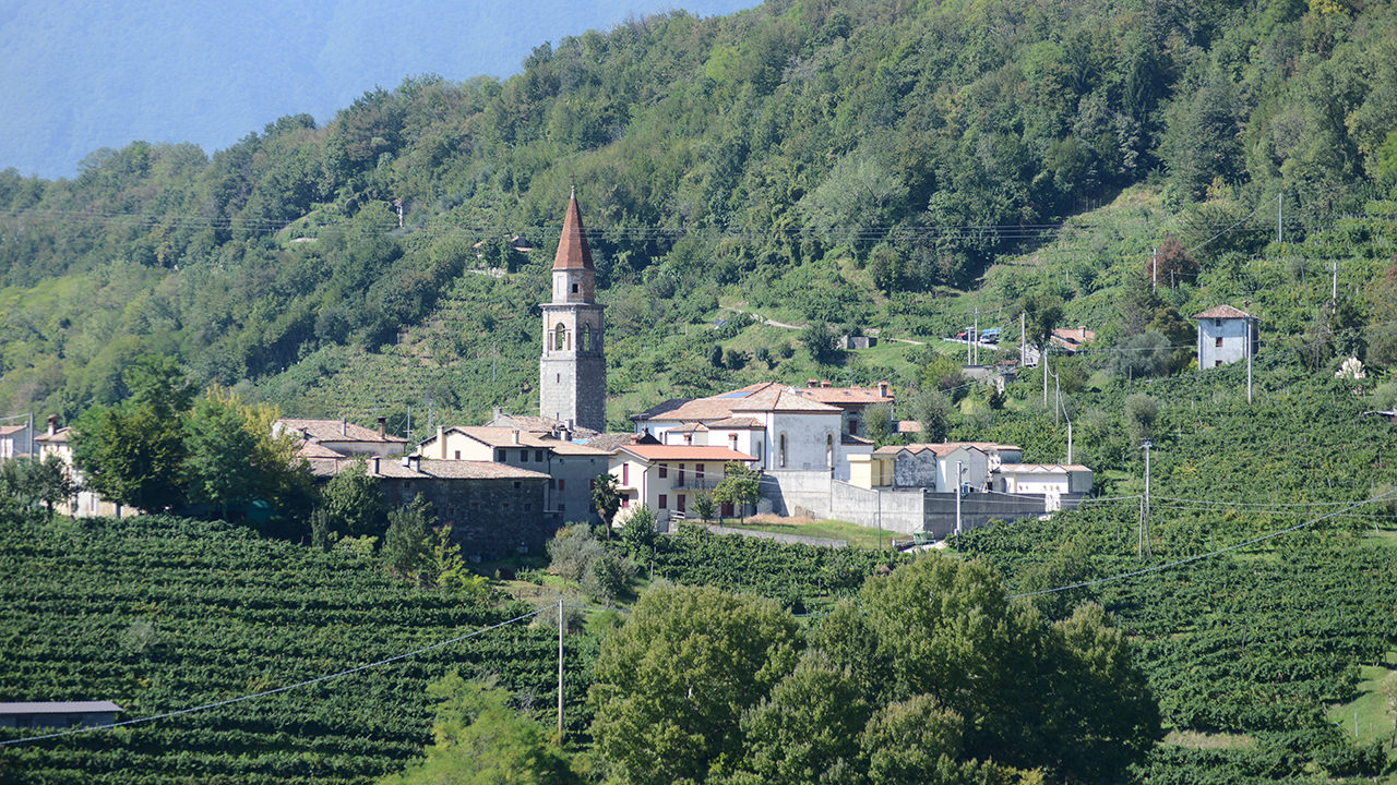 Panorama of the village of Rolle Cison Valmarino.